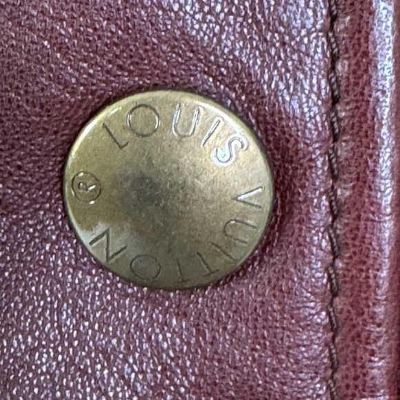 Louis Vuitton Burgundy Leather Jacket Belted Monogram Lining Women’s 38 - Picture 11 of 12